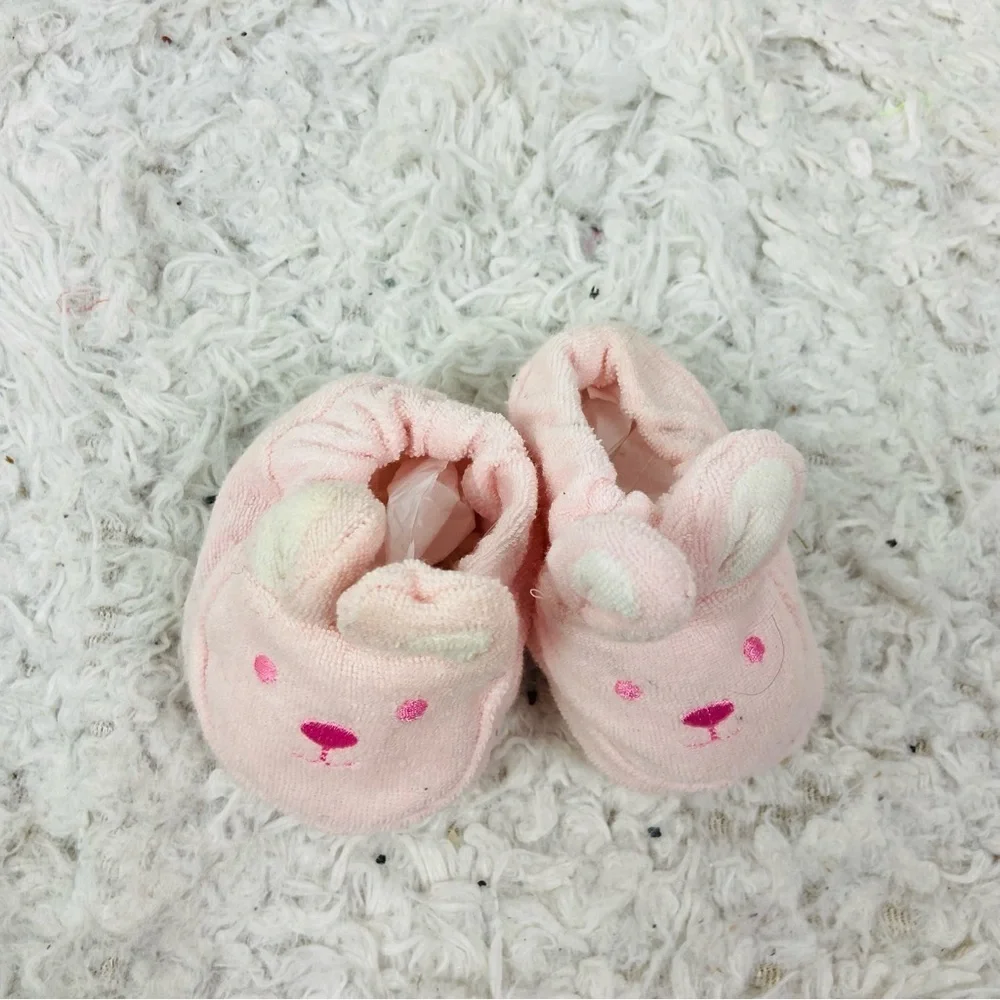 Unbranded Adorable Pink Bunny Baby terry cloth Booties size 0-6 months
